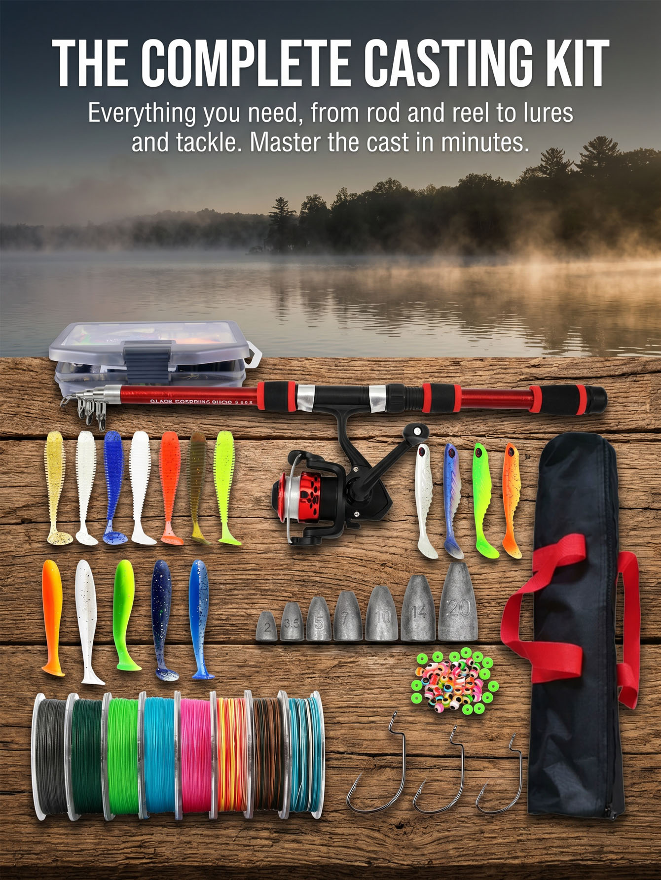 Fishing Rod Reel Combos Collap – Reel Bag recenzja i cena