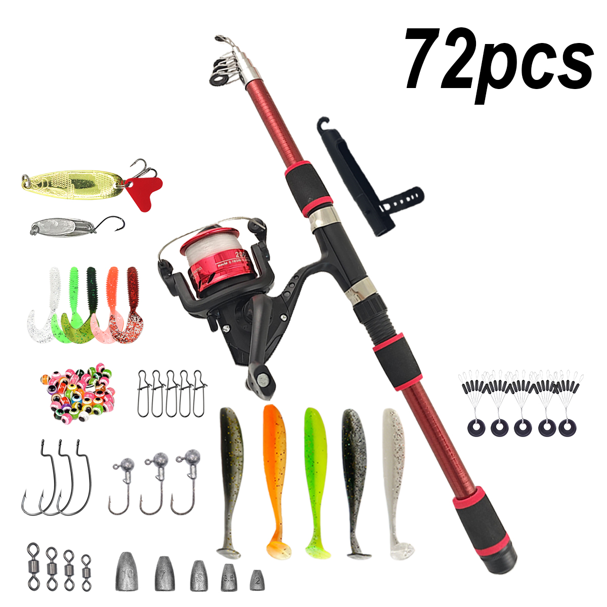 Fishing Pole Set Full Kits Wit – Spincast Reel recenzja i cena
